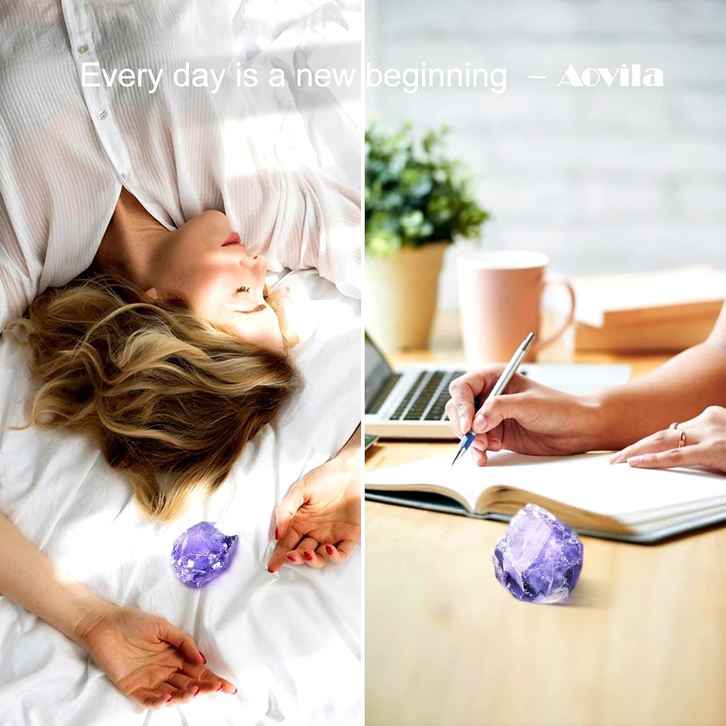 AOVILA Amethyst Natural Raw Crystals, Birthday Gifts for Women-Large 1.6-2" Rough Stones Crystal for Wicca Reiki Crystal Healing,Positive Energy, Unique Gifts for mom sisiter Men