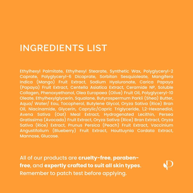 PLANTIFIQUE Korean Cleansing Balm Makeup Remover with Mango & Papaya Extracts, Hyaluronic Acid and Ceramide - Nourishing Melting Cleanser for All Skin Types 1.41 oz / 40 g