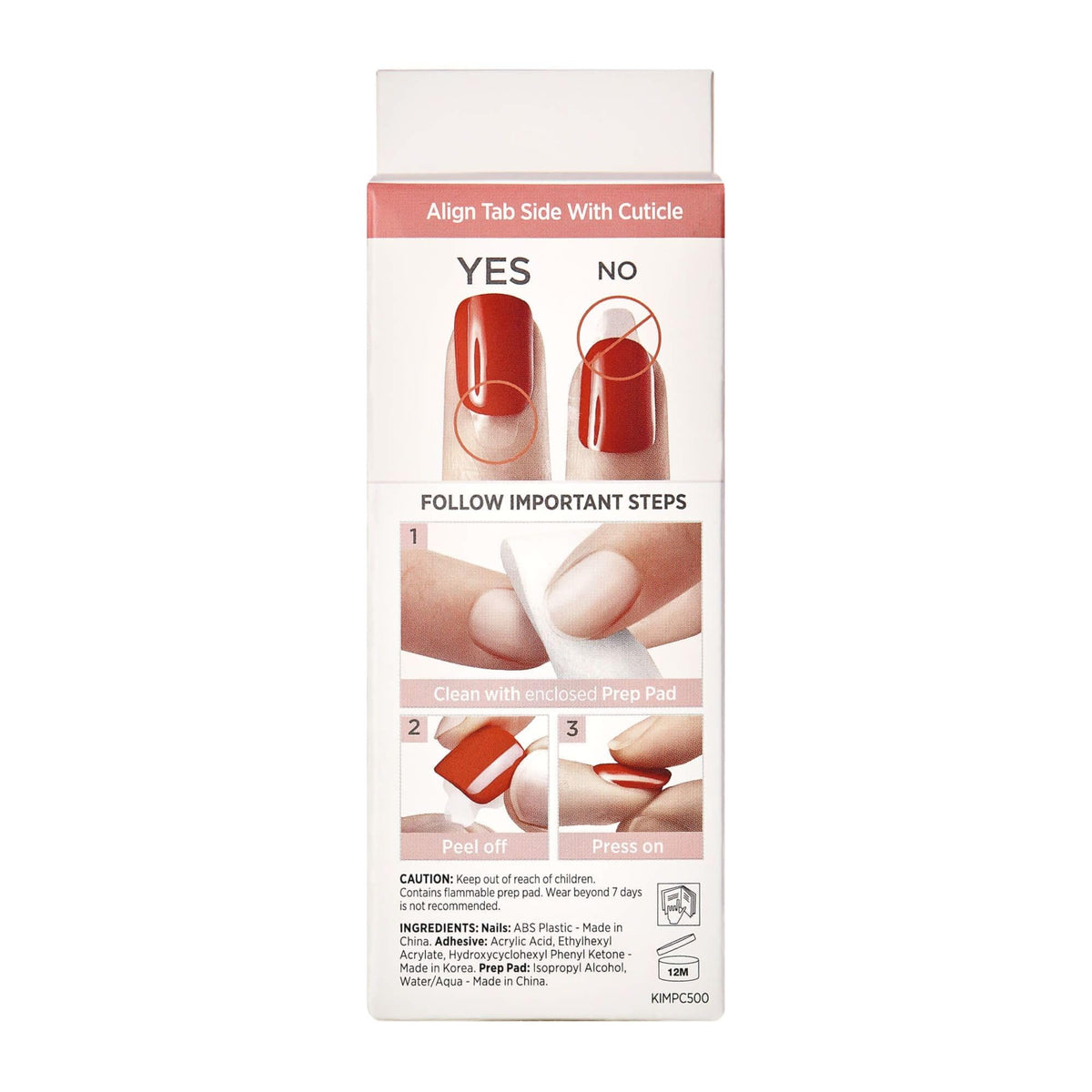 Kiss Impress No Glue Mani Press On Nails, Design, 'Rain Check', Blue, Short Size, Squoval Shape, Includes 30 Nails, Prep Pad, Instructions Sheet, 1 Manicure Stick, 1 Mini File