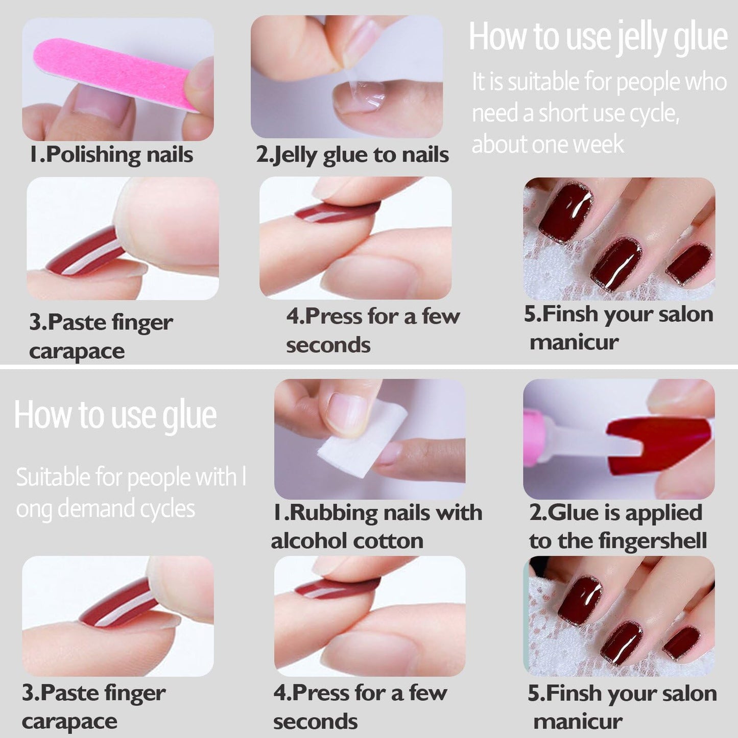 WAFOLOZE White French Tip Press On Nails Short Fake Nails Set - 32pc Reusable Soft Gel False Nails Tips Kit, Artificial Nails with Glue, Green Flowers Pattern