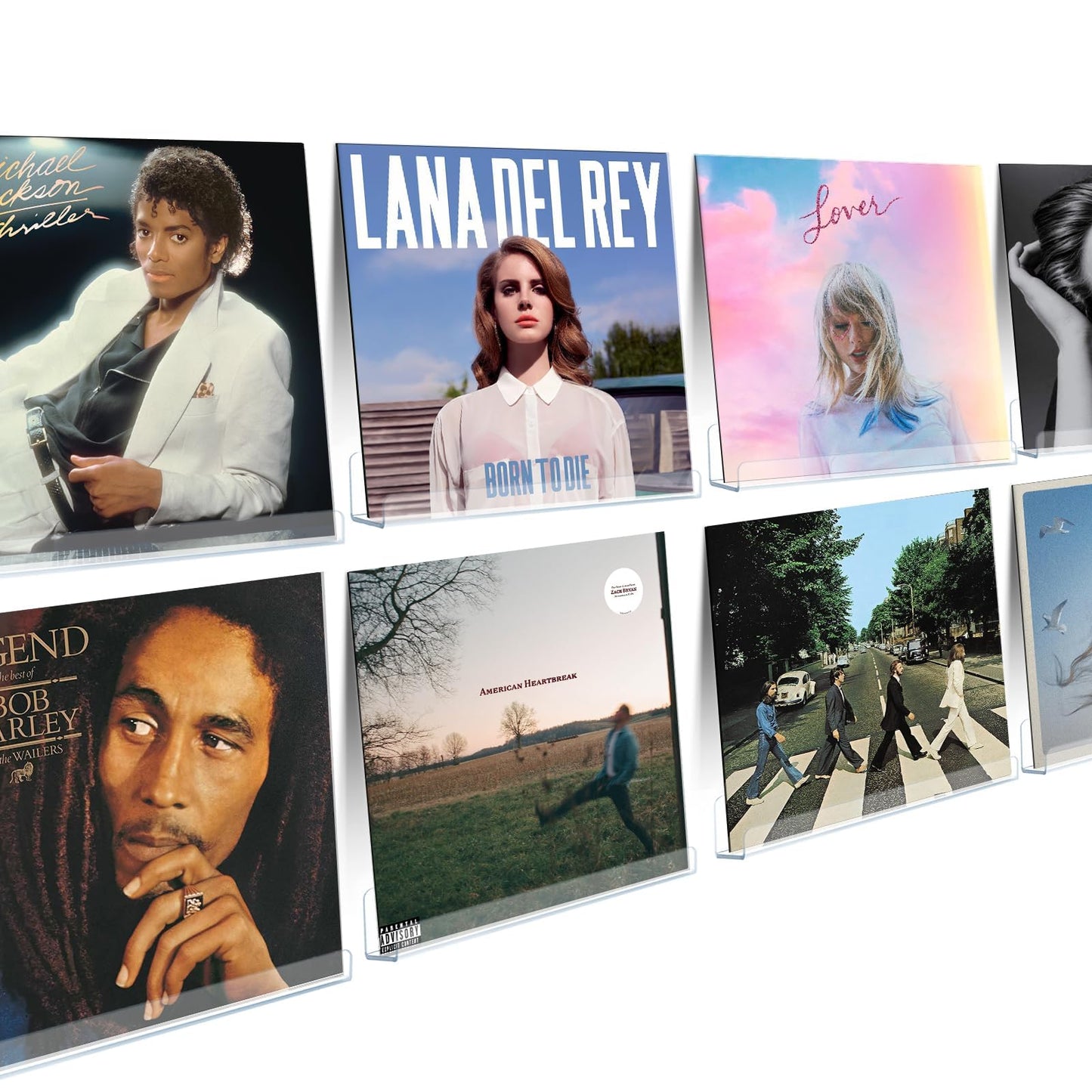Vinyl Record Shelf Wall Mount, 12 inch Clear Acrylic Album Record Holder Display, Floating Shelves for Wall, Magazine Shelf, Kids Bookshelf, Suitable for Bedroom, Living Room, etc.—6 Pack