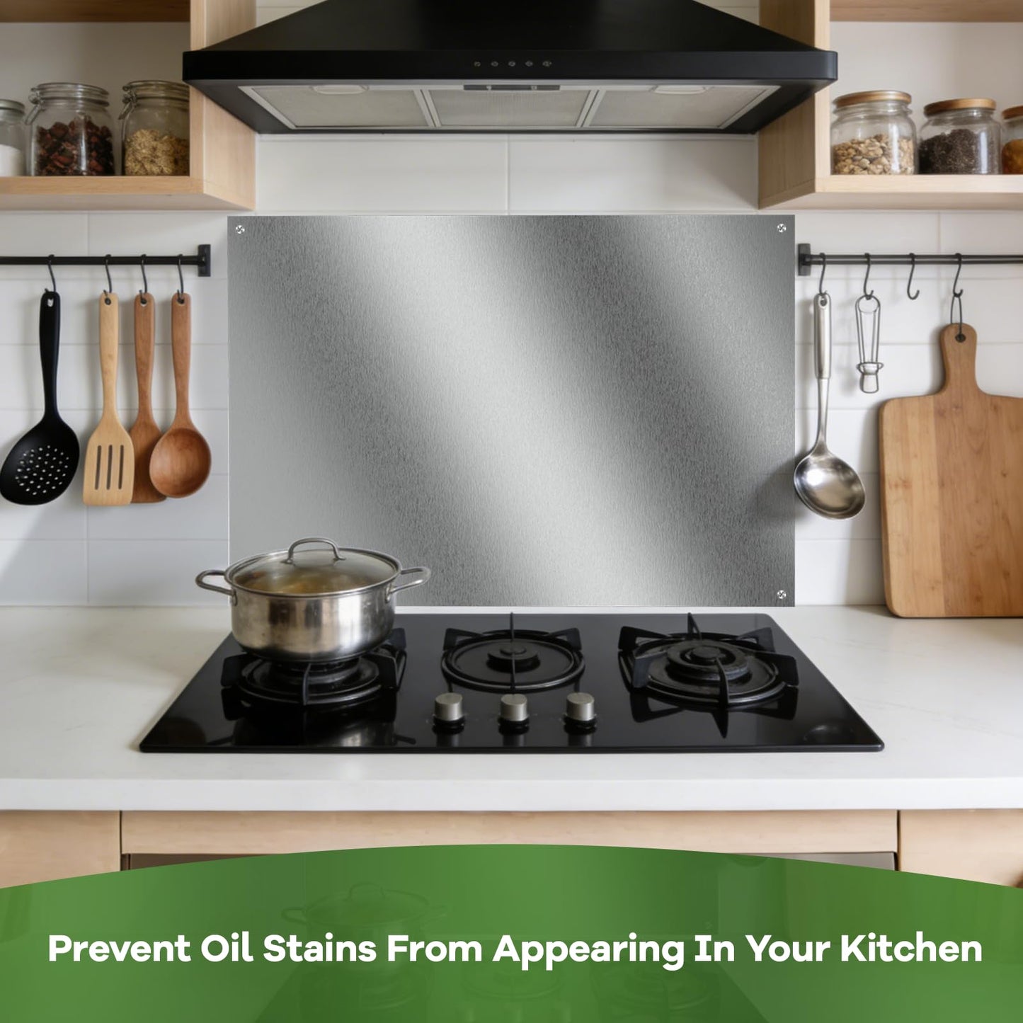 24" x 36" Stainless Steel Backsplash Panel - Ultra-Thin Oversized Splatter Guard for Kitchen Wall Behind Stove & Range Hood | Easy Installation with Pre-Drilled Holes & Hardware Included