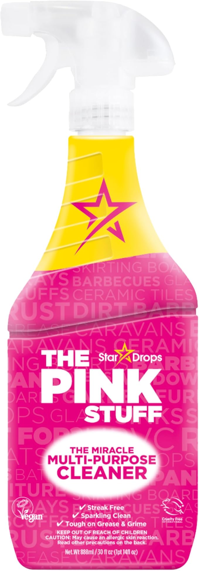 The Pink Stuff Miracle Multi-Purpose Cleaner Spray, 30 fl oz â Now 20% More! Powerful All-Purpose Cleaning Solution for Kitchens, Bathrooms, Floors & More â Cuts Through Grease & Grime with Ease