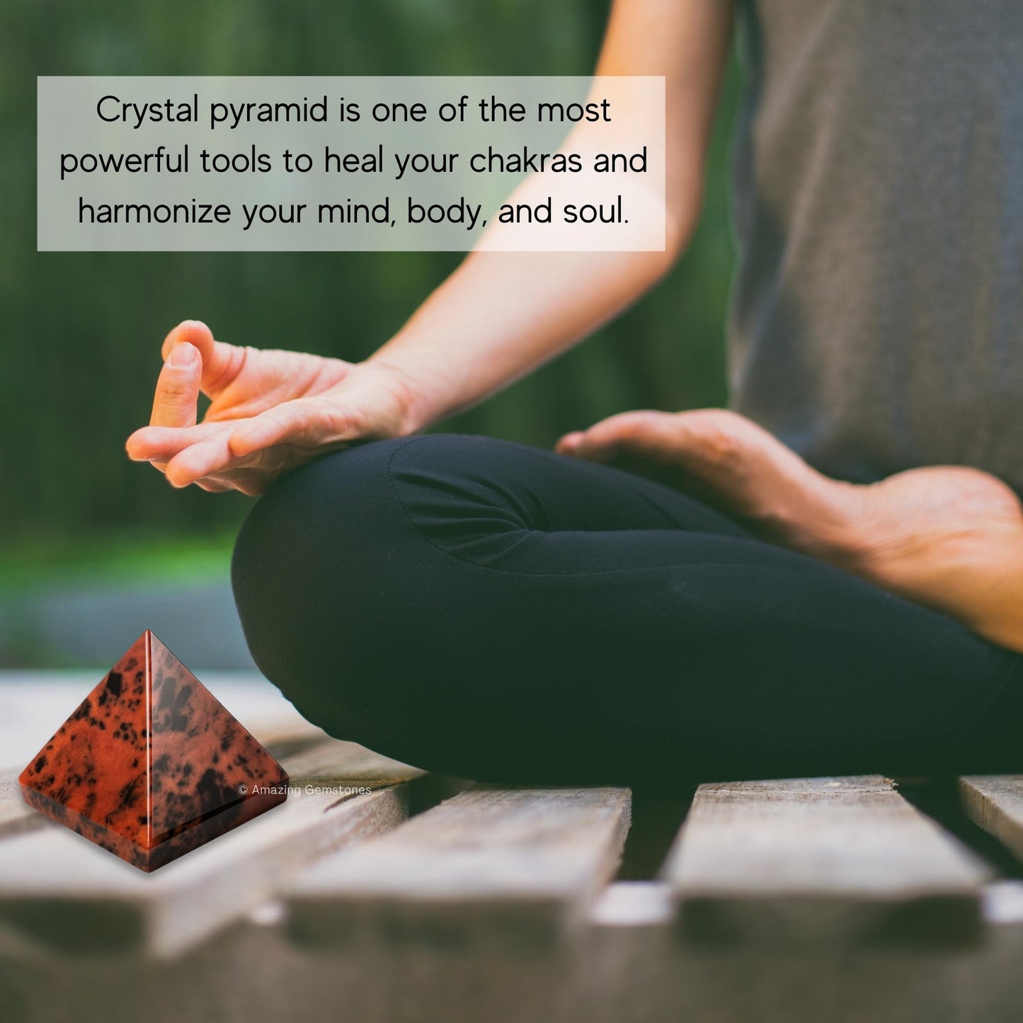 Amazing Gemstone Mahogany Obsidian Pyramid Crystal Healing Stones - 1.5" Great Pyramid Figurine of Natural Stone Pyramid for Meditation, Reiki, Chakra Balancing and Crystal Pyramids Grid