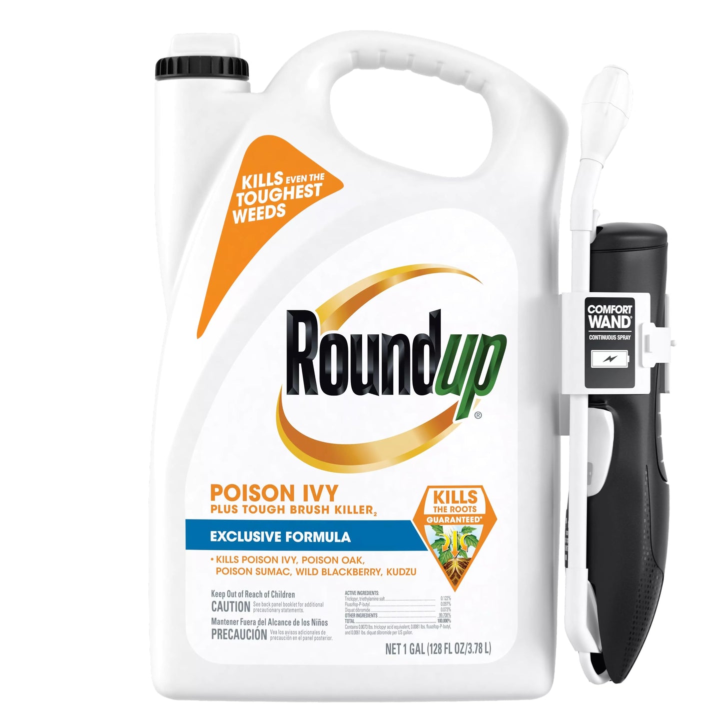 Roundup Poison Ivy Plus Tough Brush Killerâ with Comfort Wand, Visible Results in Hours, 1 gal.