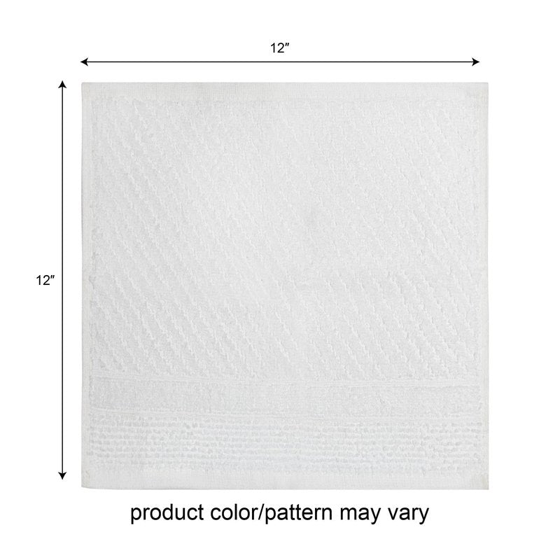 PH Pleasant Home Diamond Wash Cloths Set - 12 Pack (12” x 12”) – 509 GSM - 100% Ring Spun Cotton Wash Cloth - Super Soft and Highly Absorbent Face Towels (Maroon, White & Tan)