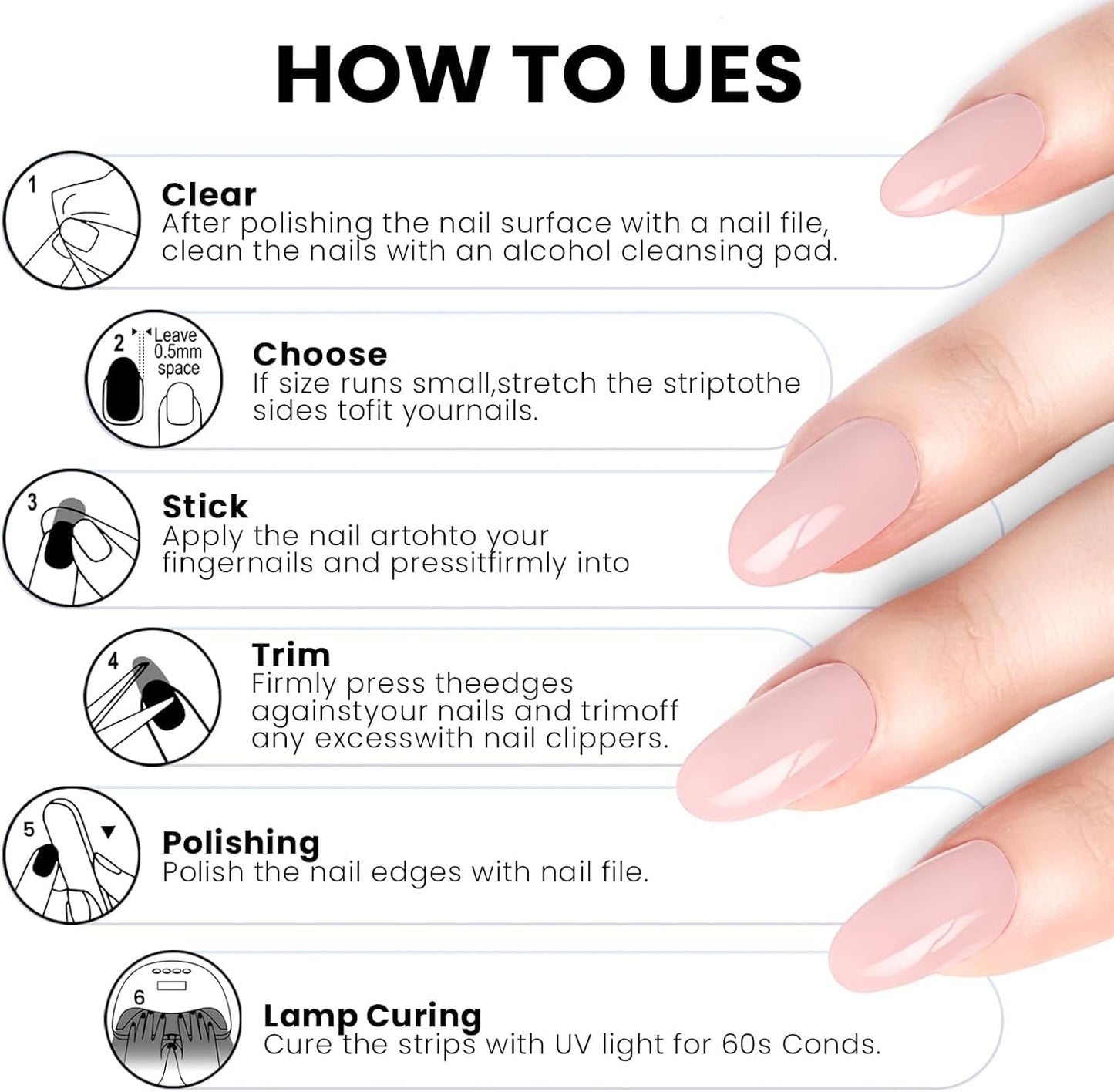 Semi Cured Gel Nail Strips 2 Styles | Built-In Gel Top Coat | UV Light Required | Salon Quality, Easy Application And Removal(Dusky Rose Reverie & Powder Pink Hush)