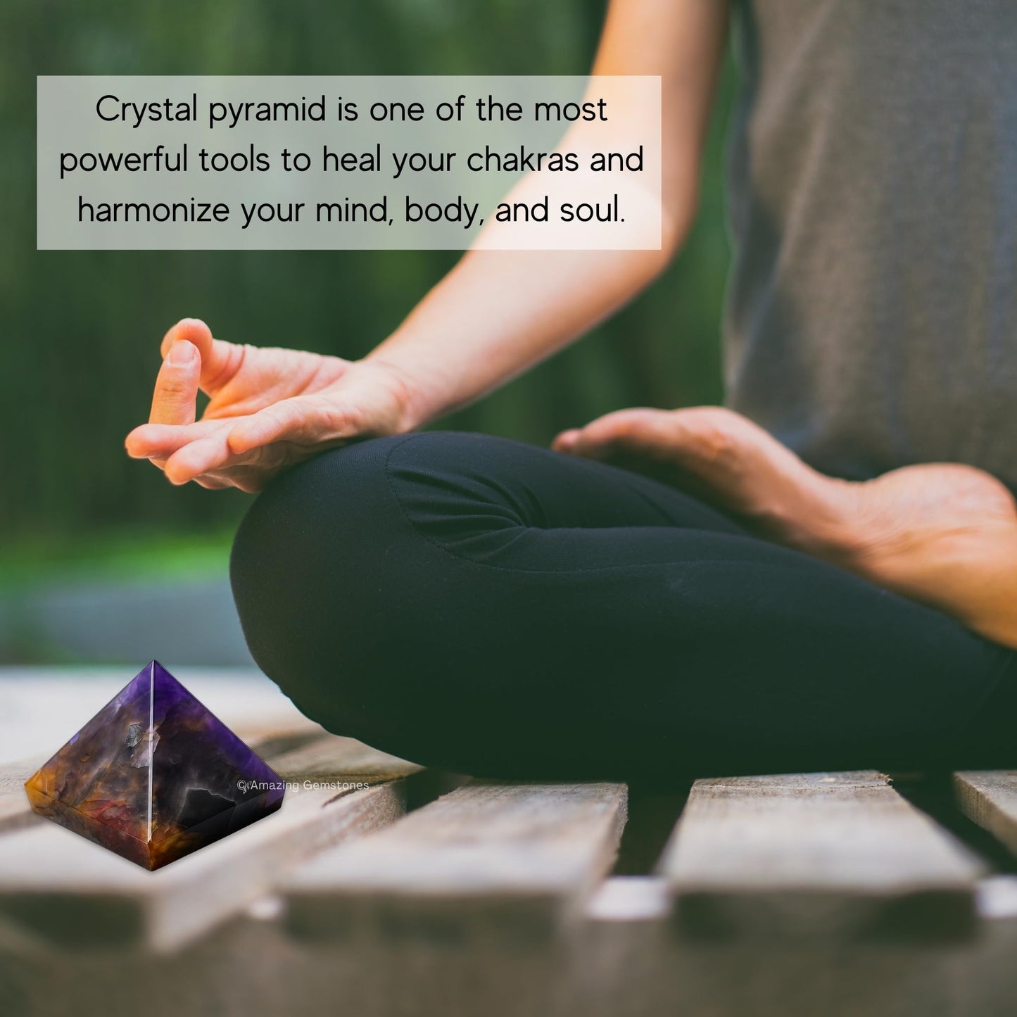 Amazing Gemstone Amethyst Chevron Pyramid Crystal Healing Stones - 1.5" Great Pyramid Figurine of Natural Stone Pyramid for Meditation, Reiki, Chakra Balancing and Crystal Pyramids Grid