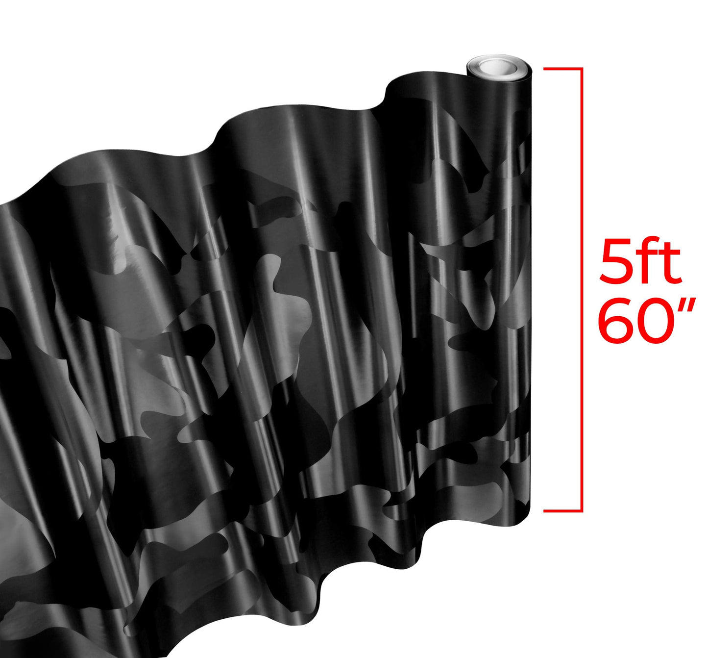 VViViD+ 2020 Edition Black Stealth Large Sized Pattern Camouflage Vinyl Car Wrap Roll (50ft x 5ft) Self Adhesive Film Air Release Technology, Scratch Resistance, Protective Liner, Bubble-Free