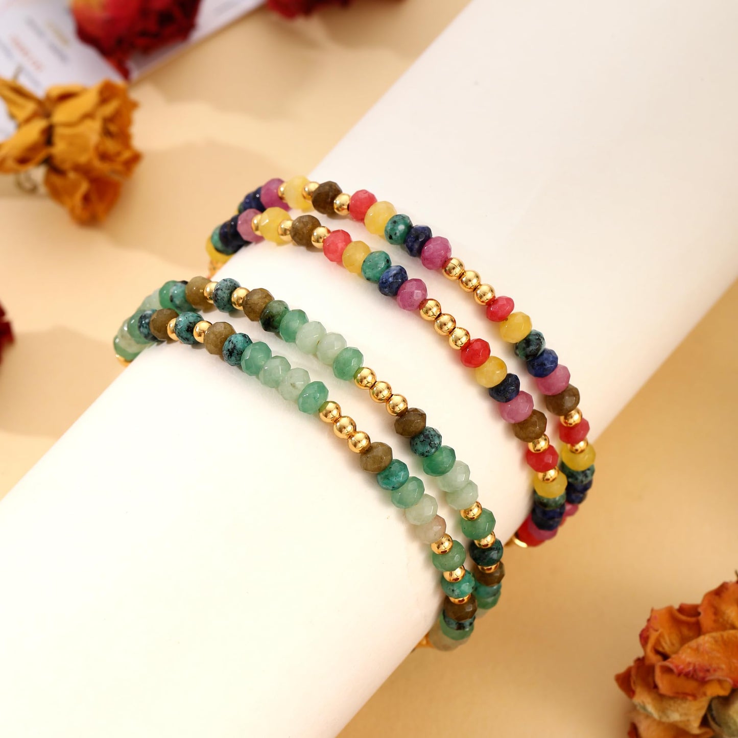 Nymerianoble Crystals and Healing Stones Chakra Bracelets, Natural Stone Beaded Bracelets for Women Adjustable Bracelet Inspirational Gifts for Women Wife