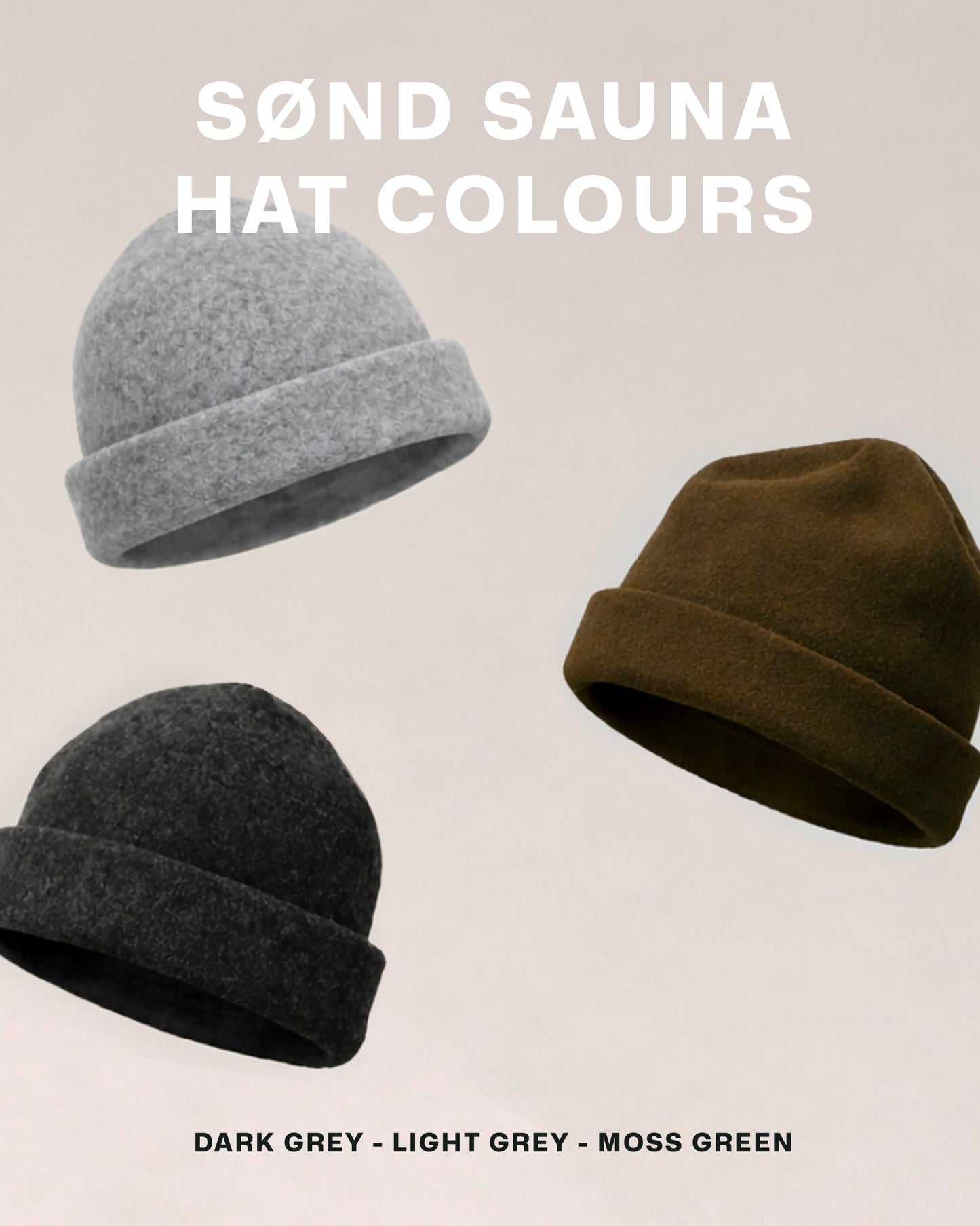 SรND - Sauna Hat for Men & Women - Merino Wool Heat Insulation & Hair Protection - Wool Sauna Cap & Banya Hat - Sauna Accessory - Beanie Style - Dark Grey