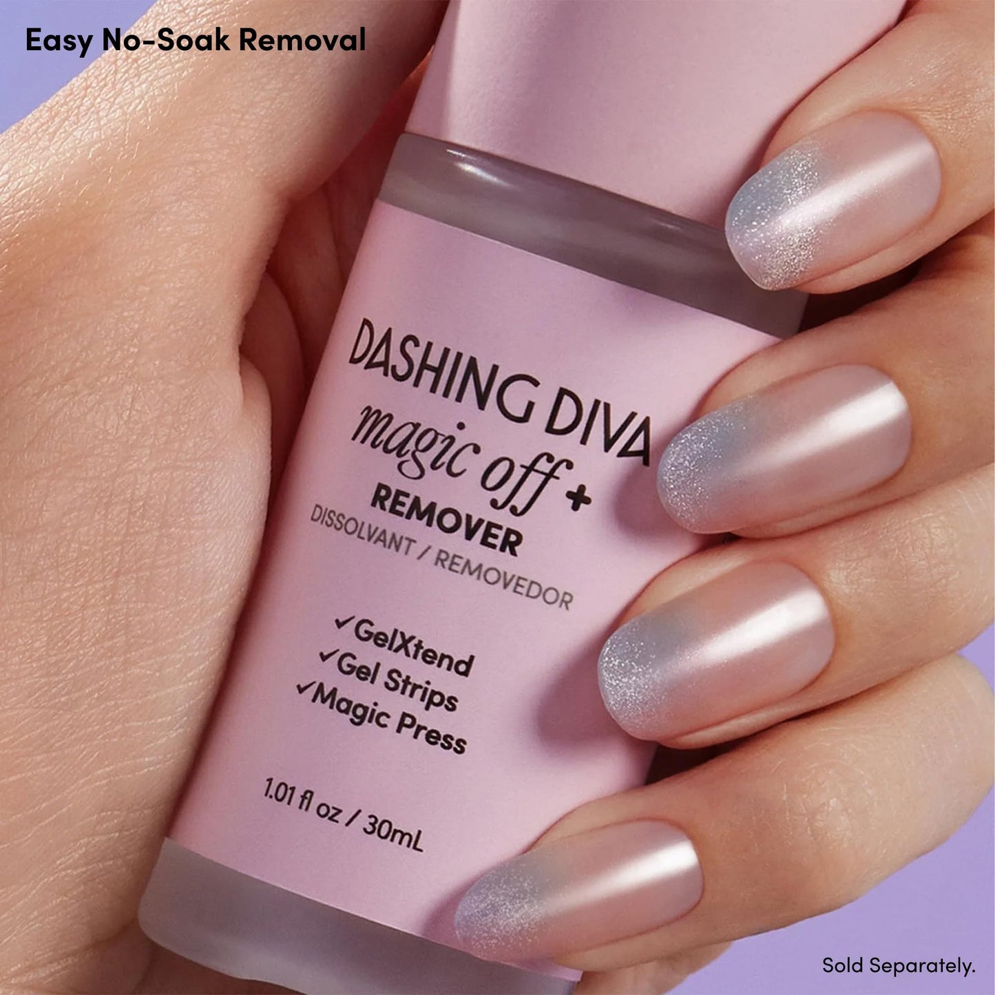 Dashing Diva Glaze Nail Strip Set - Spell On You - Long Lasting, Chip Resistant, Semi-Cured Gel Nail Strips - Gel Set - 4-Piece Manicure Kit with 32 Strips