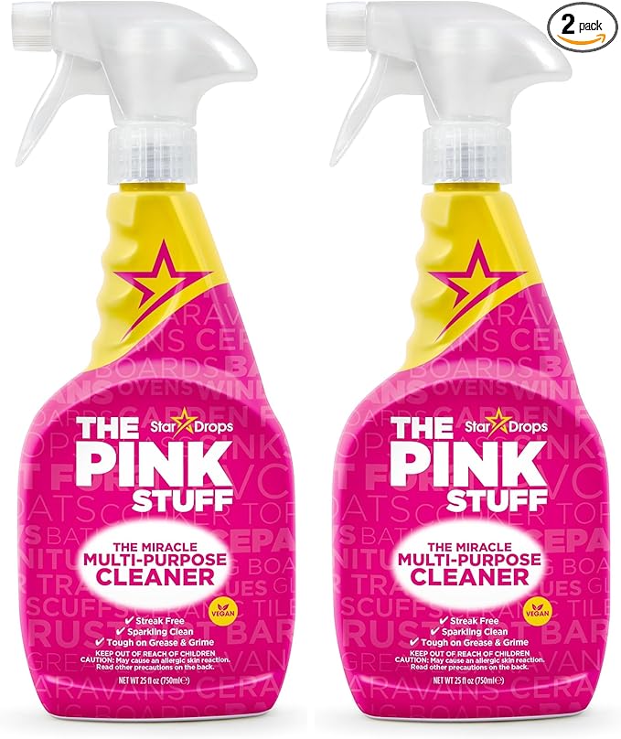 Stardrops The Pink Stuff Miracle Multi-Purpose Cleaner â Removes Grease, Grime, and Stains on Kitchens, Bathrooms, Floors, and More, 25 fl Oz (Pack of 2)
