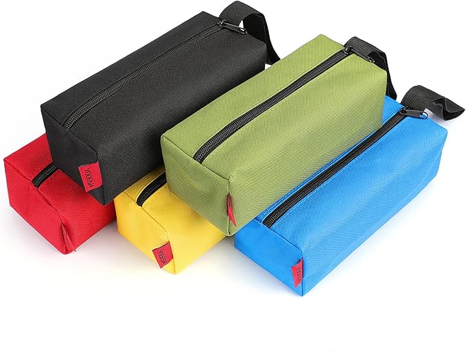 YOOFAN Small Tool Bags â Heavy Duty 1680D Waterproof Fabric Tool Pouch, Black/Red/Blue/Green/Yellow, 5-Packs