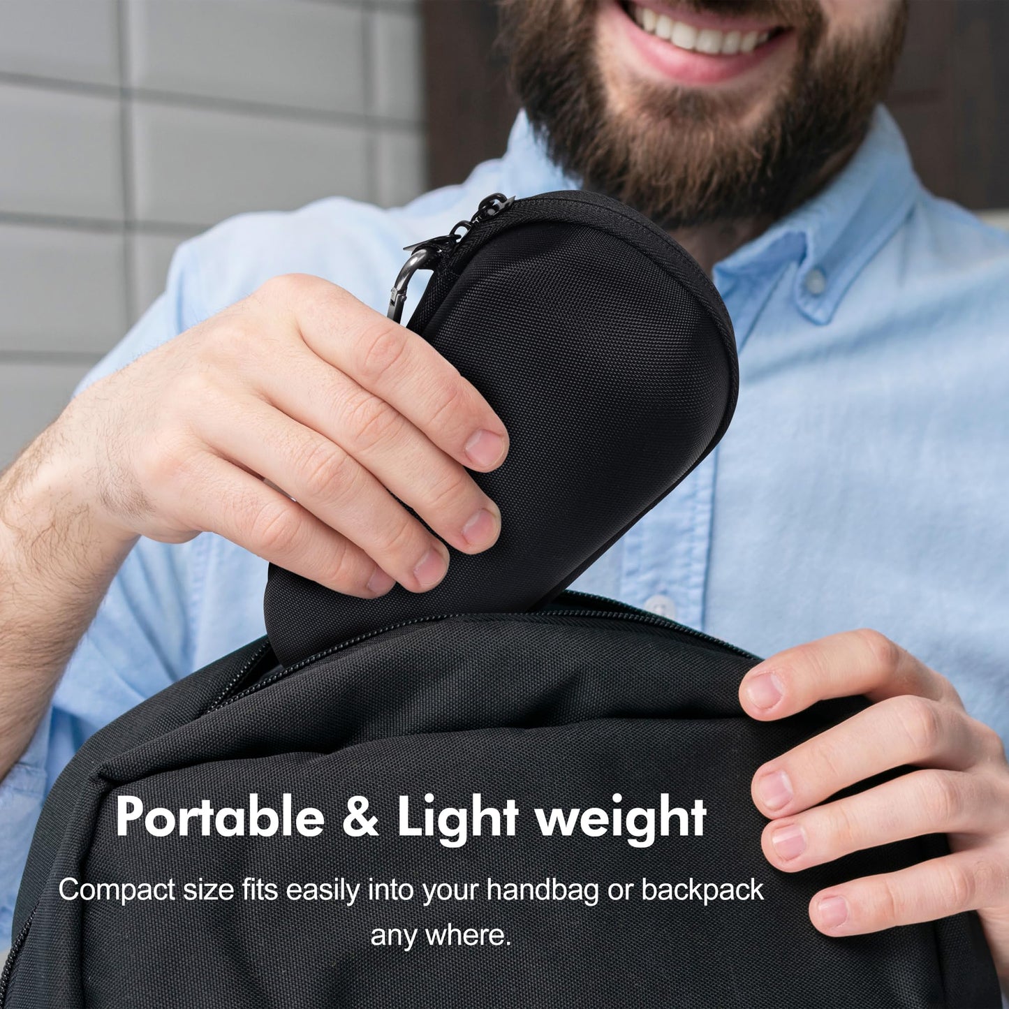 Nincha Electric Shaver Case for Braun Series 3, Series 5, Series 7, Series 9 Electric shavers - Hard shell EVA Travel Case - Powered Shaver Protective Bag (Black)