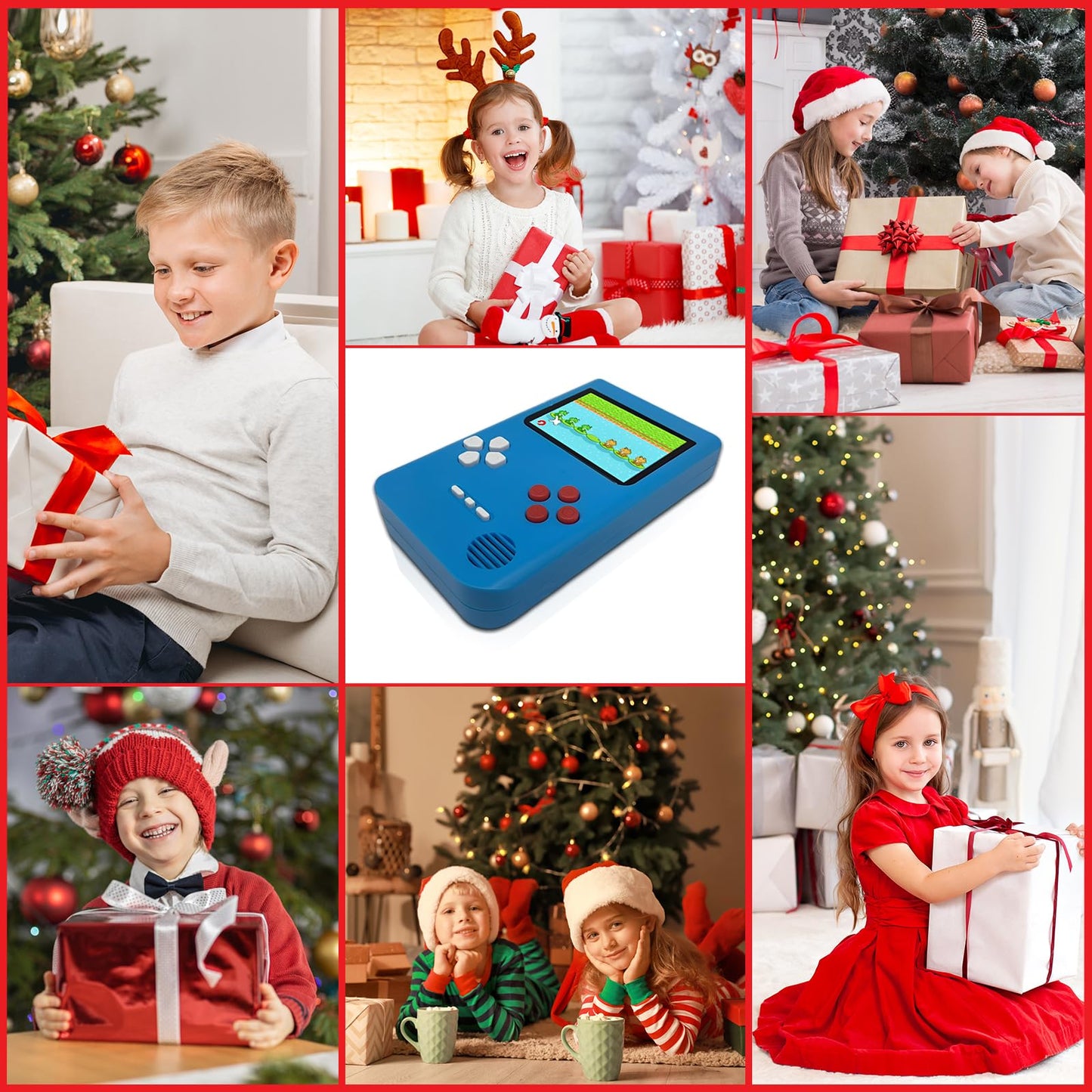 Handheld Game Console -2.4-inch HD Screen, 218 Video Games, Mini Arcade Electronic Toy Birthday Gift, Suitable for Children and Adults, Needs 3 AAA Batteries (Blue)