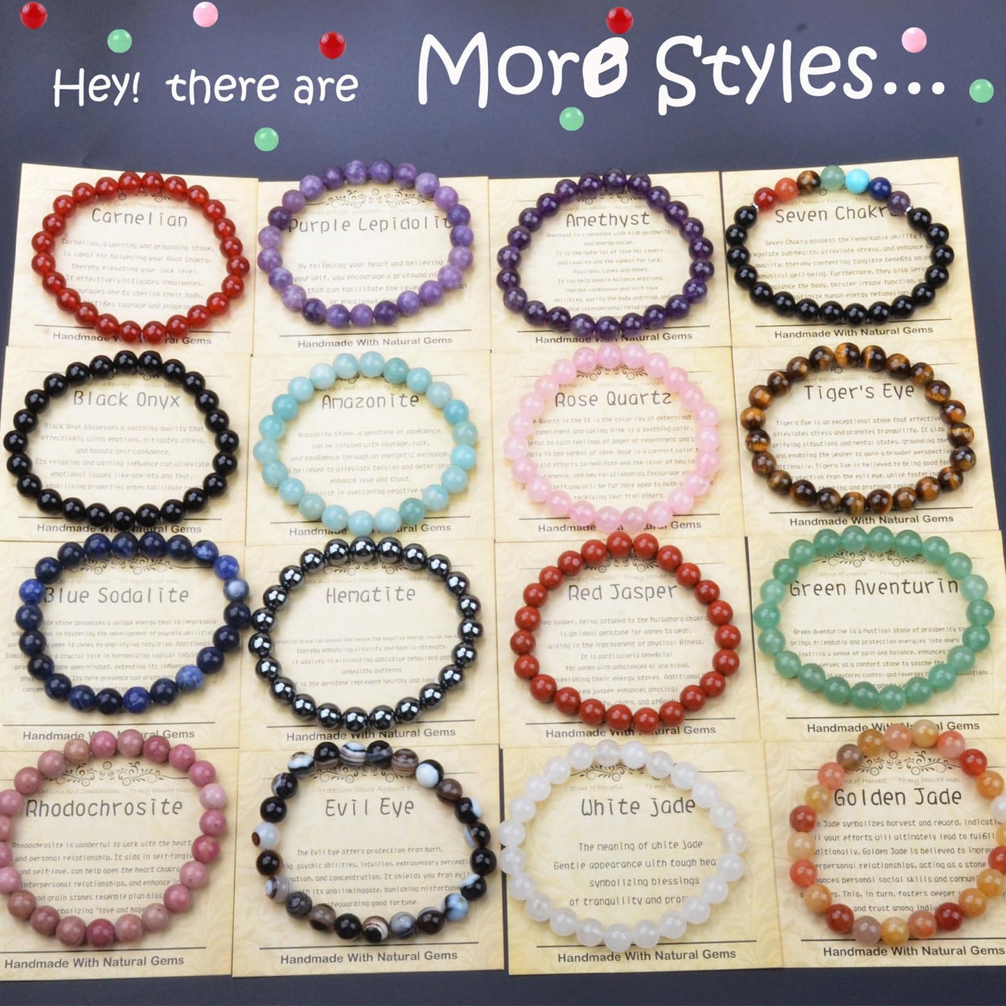 CHCCOYE 6mm Natural Healing Gemstone Bracelet Handmade Yoga Stretch Elastic Bracelet Stress Relief Crystal Jewelry for Men and Women (6mm Bronzite)