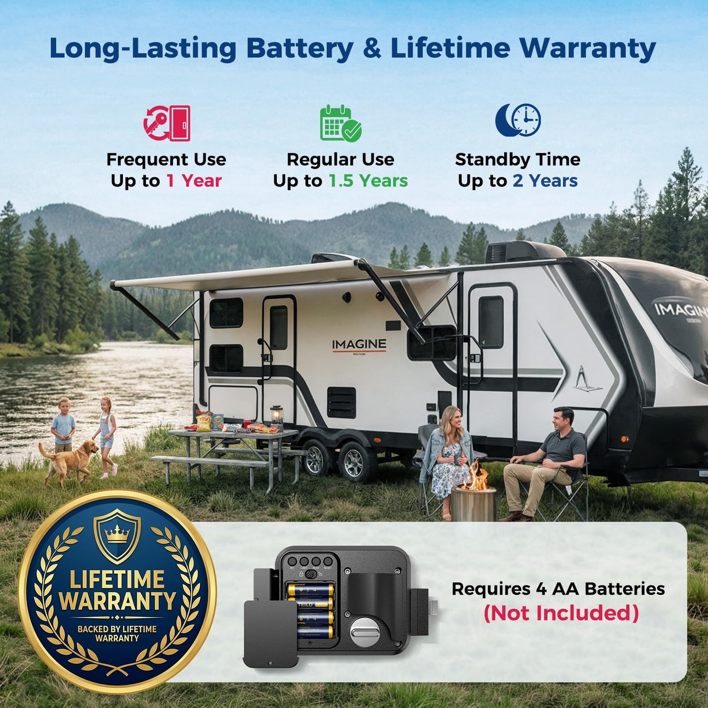 ONNAIS RV Door Lock Replacement – Full Metal Keyless Entry, 10-Digit Keypad, Dual-Door Remote, Backup Key, RV Essential, Ideal Gift for RV Owners