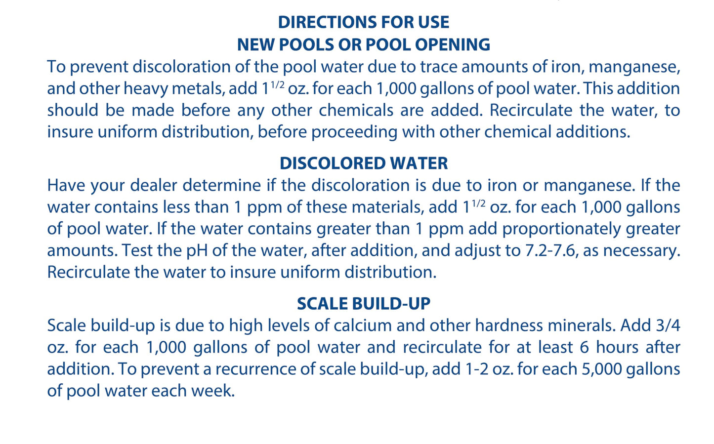 Pool Mate 1-Quart Premium Metal Out Stain and Mineral Inhibitor, Pool Metal Remover, Stain Remover, Made in USA