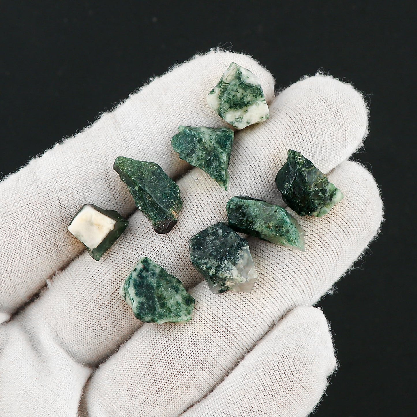 CRYSTALIS 100cts Natural Moss-Agate Polished Raw Crystals, Loose Gemstone Wholesale Bulk Rough Jewelry Making Supply, Chakra And Healing Raw Stones, Wire Wrapping, DIY, Tumbling, Gem Collection