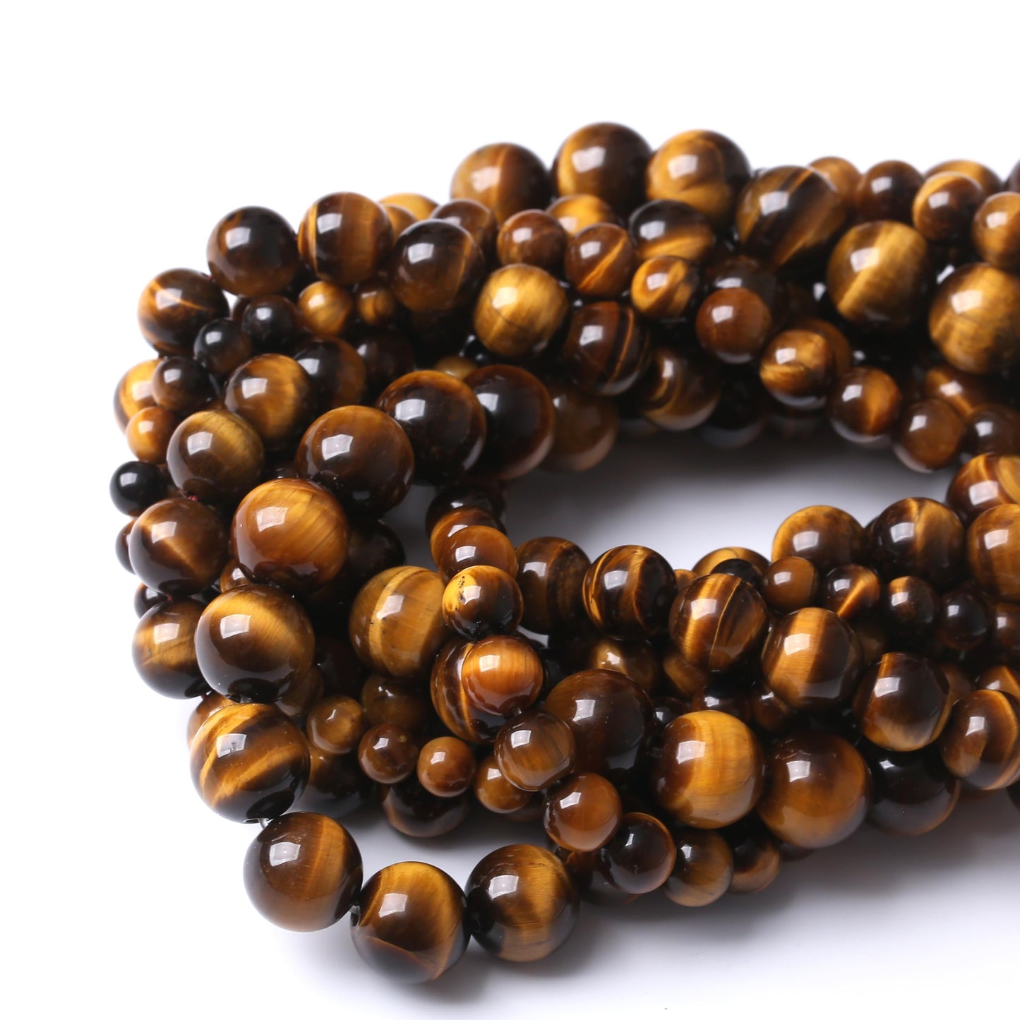 Natural Yellow Tiger Eye Stone Beads for Jewelry Making DIY Bracelet Necklace Jewelry Making 1 Strand 15.5inch 35PCS 10MM