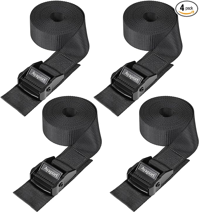 Ayaport 1.5 inches 8feet Cam Buckle Tie Down Lashing Straps with Adjustable Buckle 4 pcs