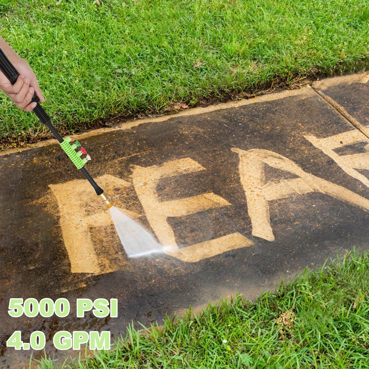 5000PSI 4.0GPM Heavy Duty Electric Pressure Washer with 33 FT Extension Hose, 4 Quick Connect Nozzles and Foam Cannon for Cars/Fences/Driveways/Patios/Home Cleaning, Green