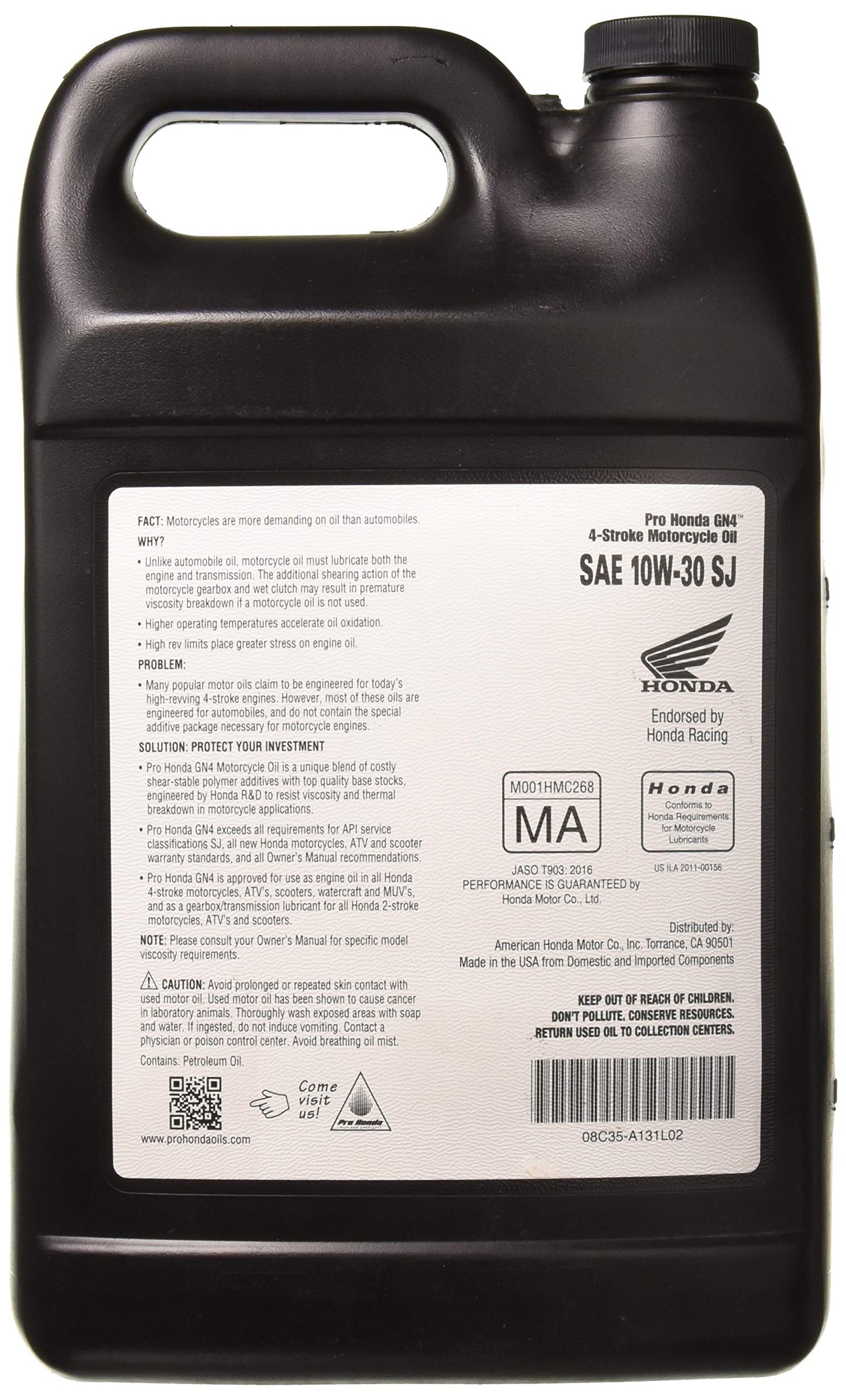 Honda Pro Honda GN4 Motor Oil - 10W30-1 Gallon/-