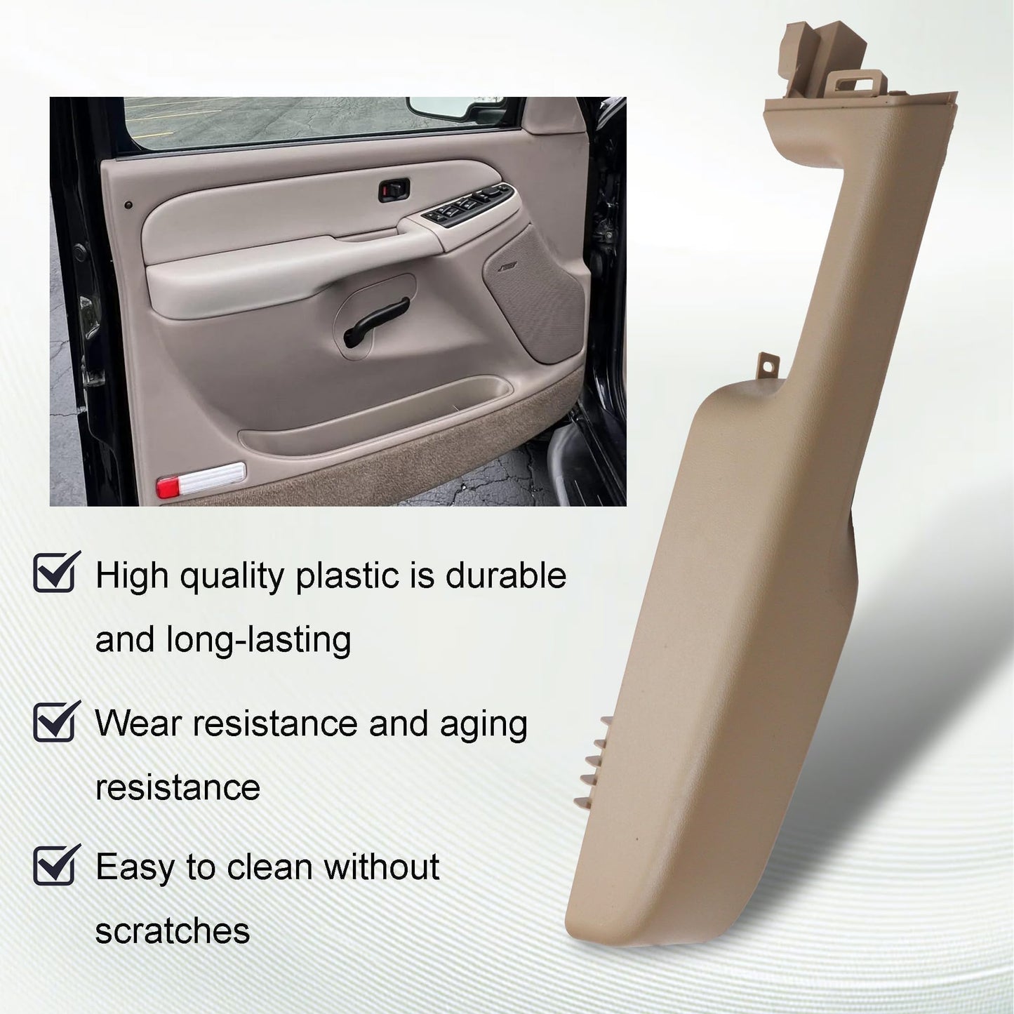 1 Pair Beige Door Armrest Handle Fit for Chevy Suburban Tahoe Avalanche Fit for GMC Yukon Fit for Cadillac Escalade 1999-2006 88981547 88981548 15703701 15703702 12472876 Front Left and Right Side
