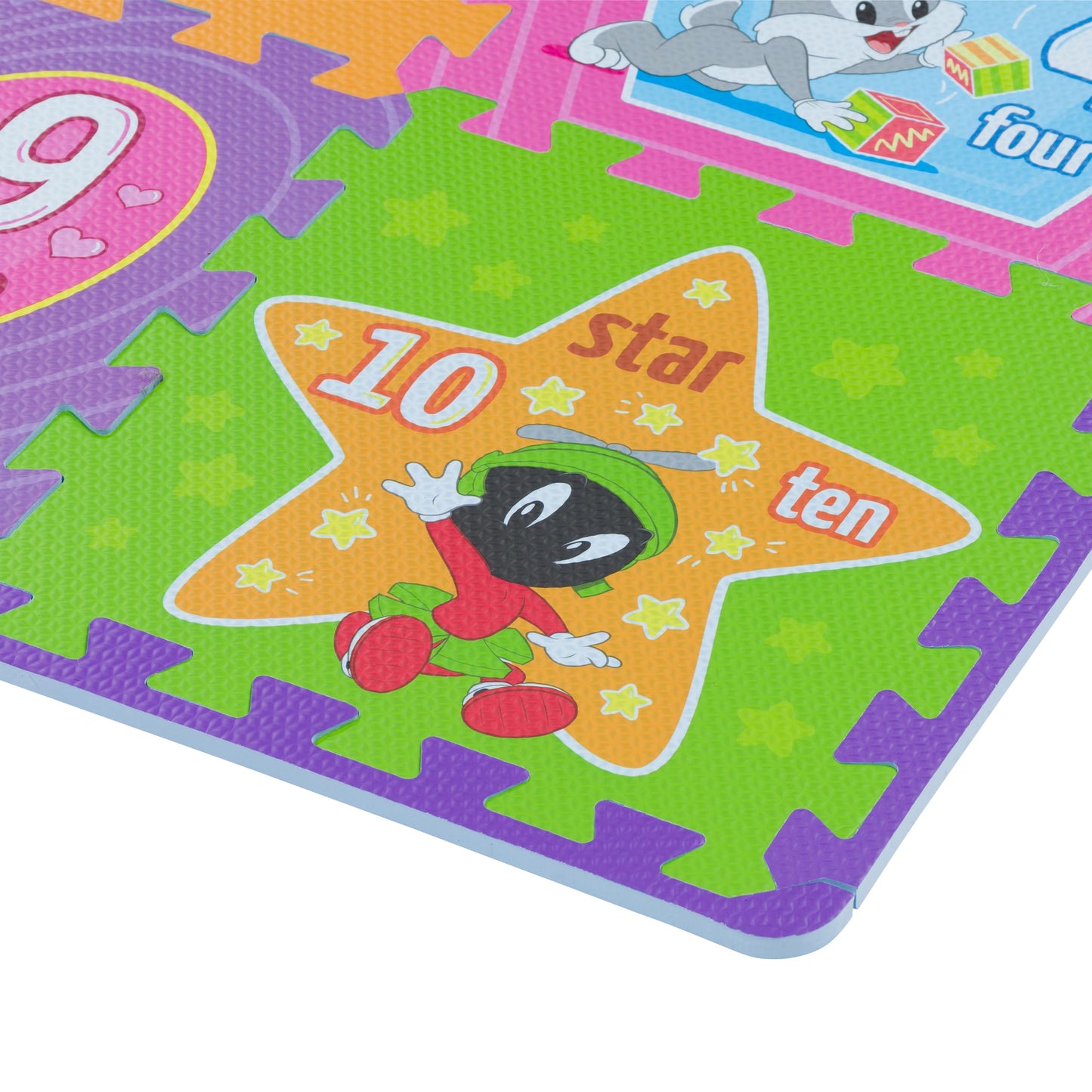 Looney Tunes ABC, Numbers & Shapes EVA Foam Puzzle Mat Non-Toxic Play Mat for Tummy Time, Kids Preschool & Nursery - 36 Tiles, 12x12”, 24 Borders - Educational Playmat for Toddlers & Children, KC Cubs
