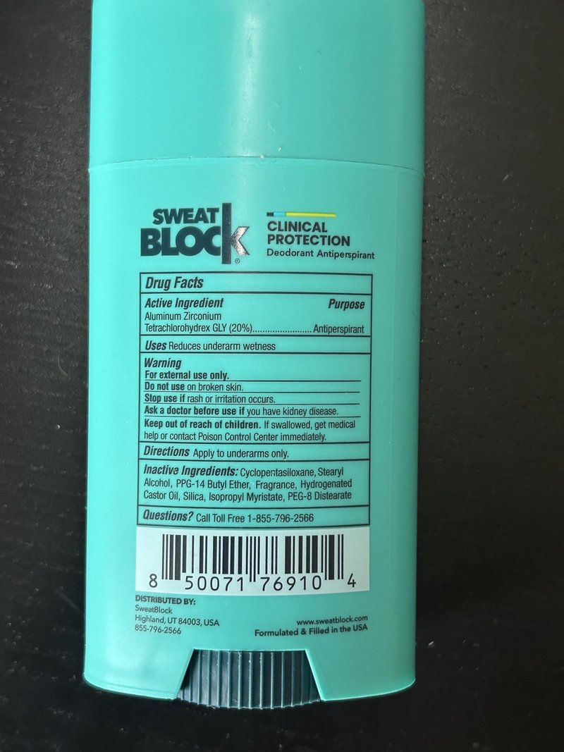 SweatBlock Deodorant Antiperspirant for Women & Men | 48 Hour High Degree Sweat & Odor Protection | Non Irritating Smooth Glide | Coastal Fresh Scent (1 Pack)