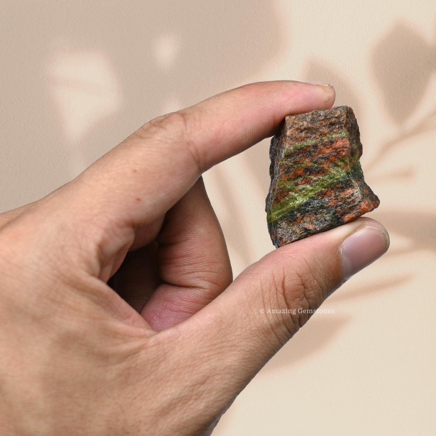 Amazing Gemstone 2 Pieces Unakite Raw Crystals and Healing Stones, Natural Rocks for Tumbling and DIY Raw Stones and Crystals