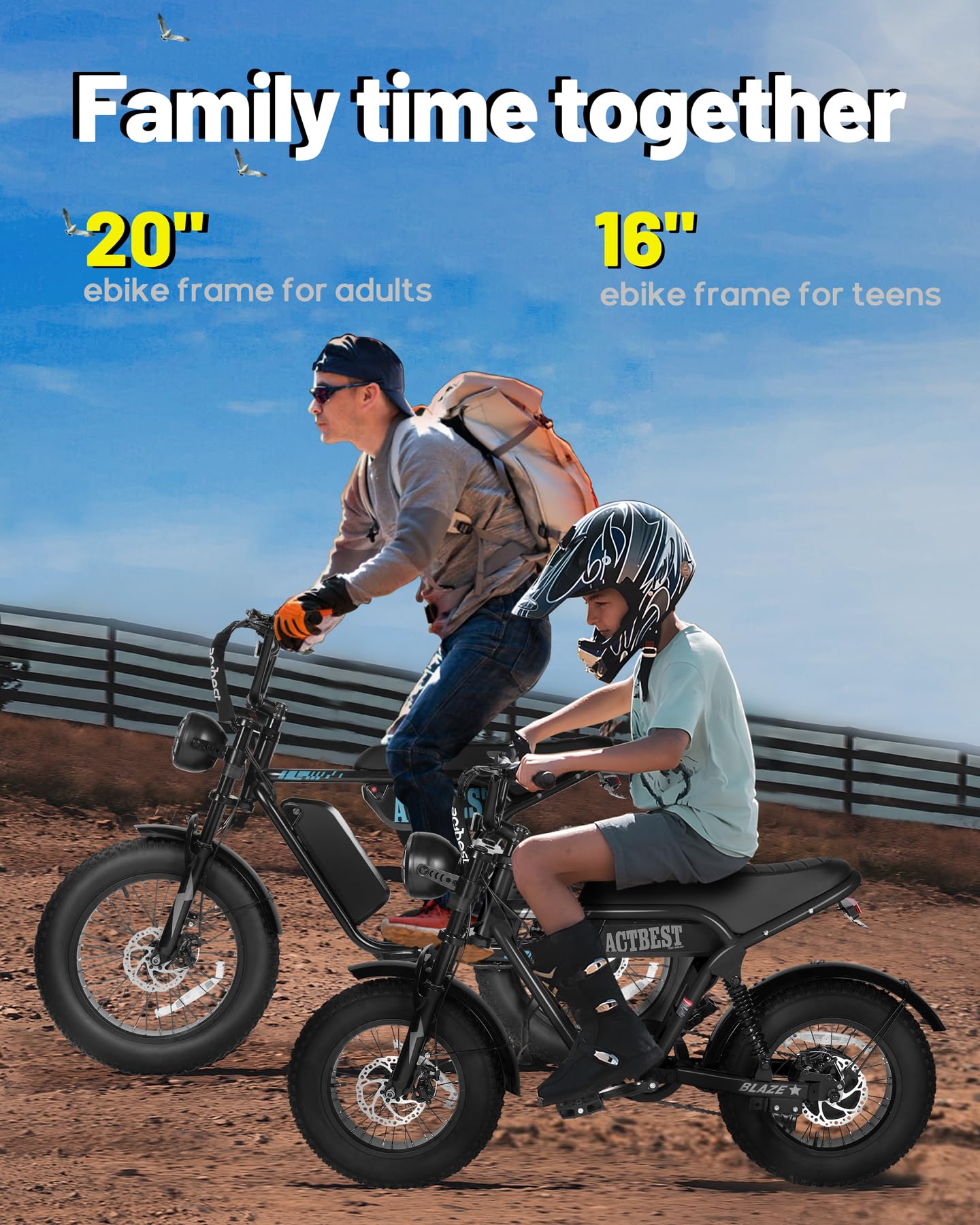 ACTBEST 16"/20"/26" Fat Tire Electric Bike for Adults/Teens, 1200W/1500W Peak Motor, 25MPH/28MPH & 55-75 Miles Long Range, Full Suspension All-Terrain eBike for Mountain,Snow,Sand,G
