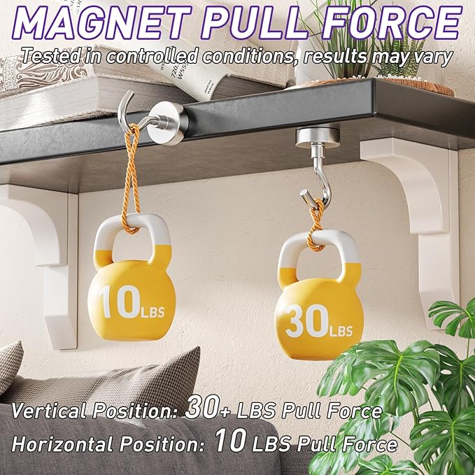 80 Pack Magnetic Hooks for 2026 Cruise Cabins Beach Vacation 30lbs+ Heavy Duty Magnet with Hook Metal Magnetic Hooks for Kitchen Fridge Grills Hanging Magnet Hooks for Classroom Locker Whiteboard