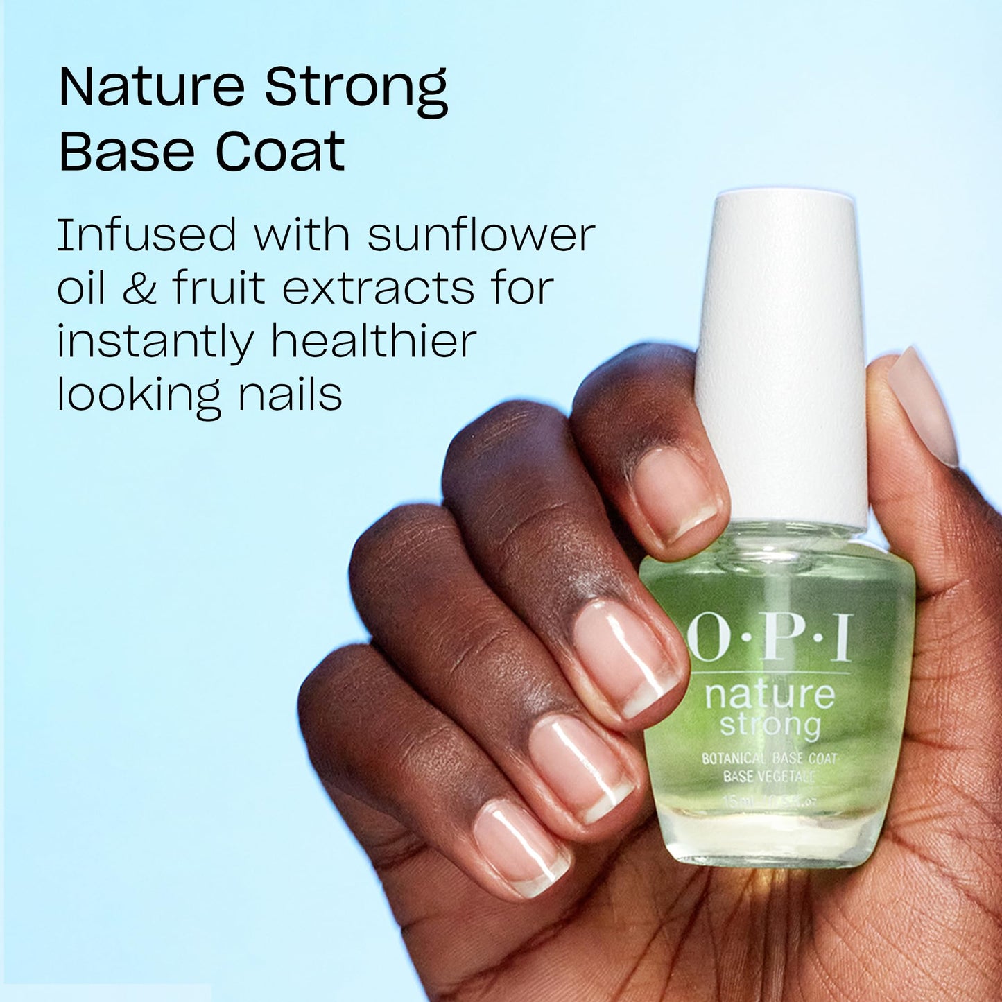 OPI Nature Strong Onyx Skies | Opaque Dark Black Crème Natural Origin Nail Polish | Plant Based, Vegan, Cruelty Free