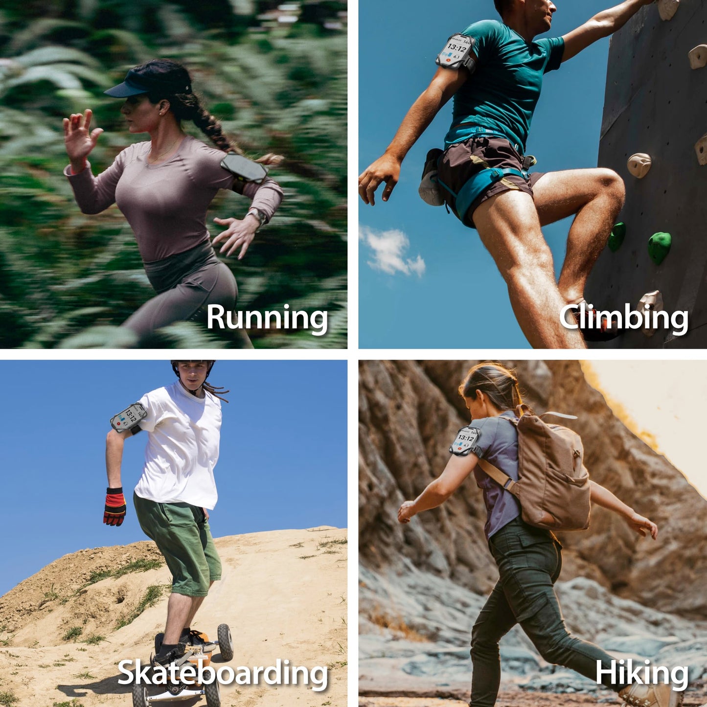 BONE Run Tie 3, Running Phone Armband, Skin-Friendly Silicone Sport Armband with Dual Layer Structure for Heat-Dissipation, Workout Phone Holder for iPhone and 4-7"-7.2"" Smartphones (Size L)"