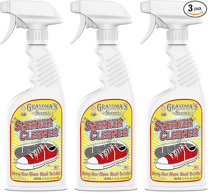 Grandma's Secret Sneaker Cleaner - Shoe Cleaner for Rubber, Canvas and Leather - Stain Remover Spray Removes Dirt, Grime and Grass - Sneakers Cleaner for Outdoor Shoes, Slippers and Moccasins â 16 oz