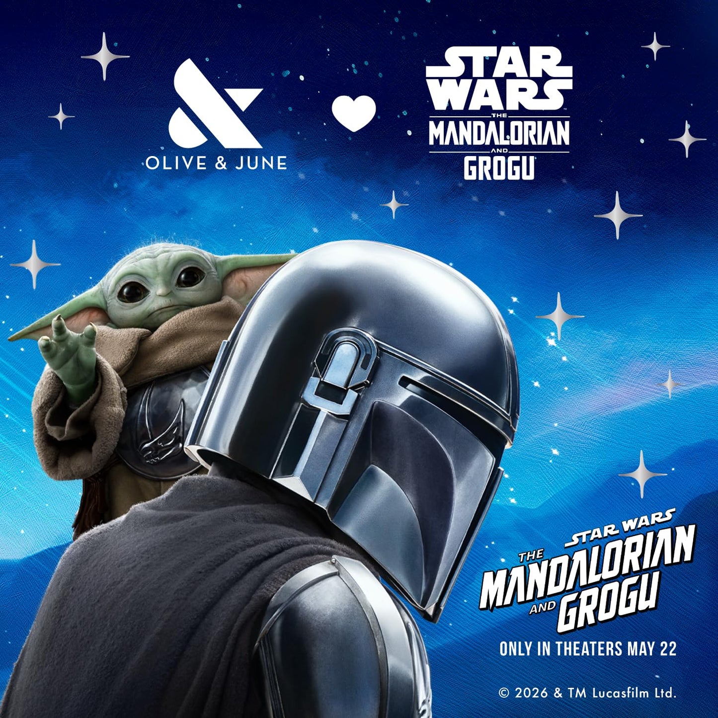 Olive & June Pressies Kids Press-On Nails (No Glue) | Star Wars: The Mandalorian & Grogu | 28 Fake Nails, 14 Sizes, 1 Nail File | Easy On-Off Mani Non-Toxic Tabs | S/M, Round | Grogu Party