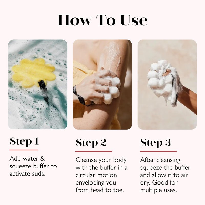 Spongelle Coconut Water Eco Collection Travel Body Buffer Body Scrubber | Bath & Shower Loofah for Men & Women | Biodegradable, Cruelty-Free, Vegan, Dermatologist-Tested, Made in USA | 7+ uses