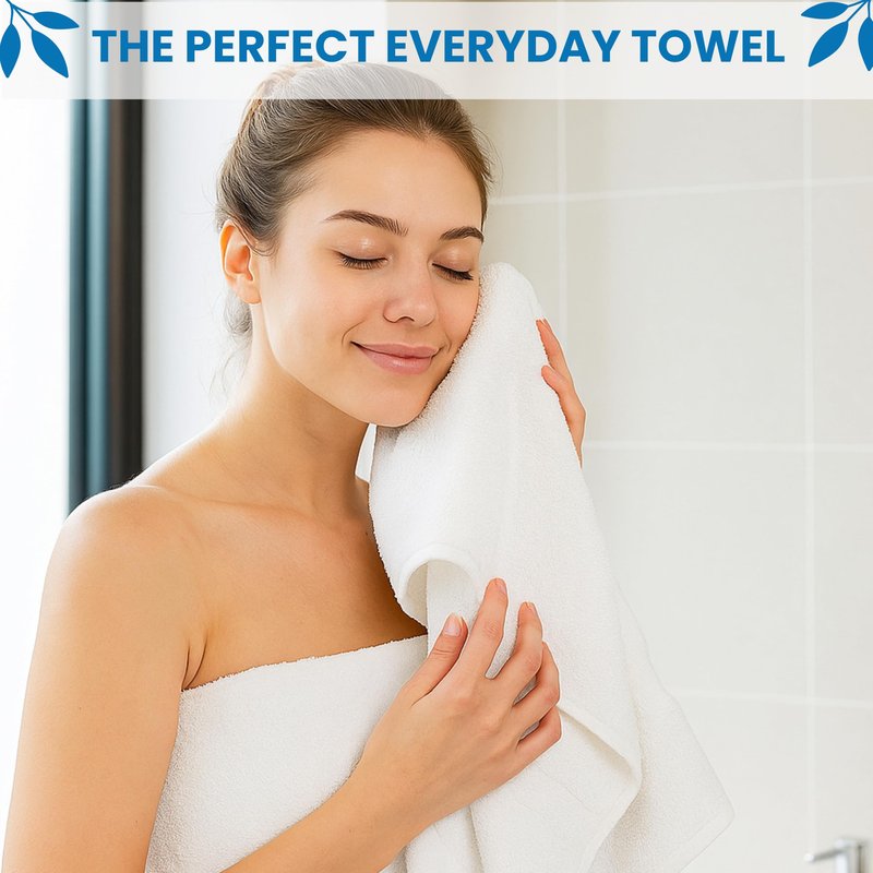 White Salon Towels - 16 x 27 Inch Soft Cotton Hand Towels for Hair Stylists, Barbers & Spas - Quick Dry, Durable Towel for Facial, Pedicure, Manicure & Massage Use - Pack of 12
