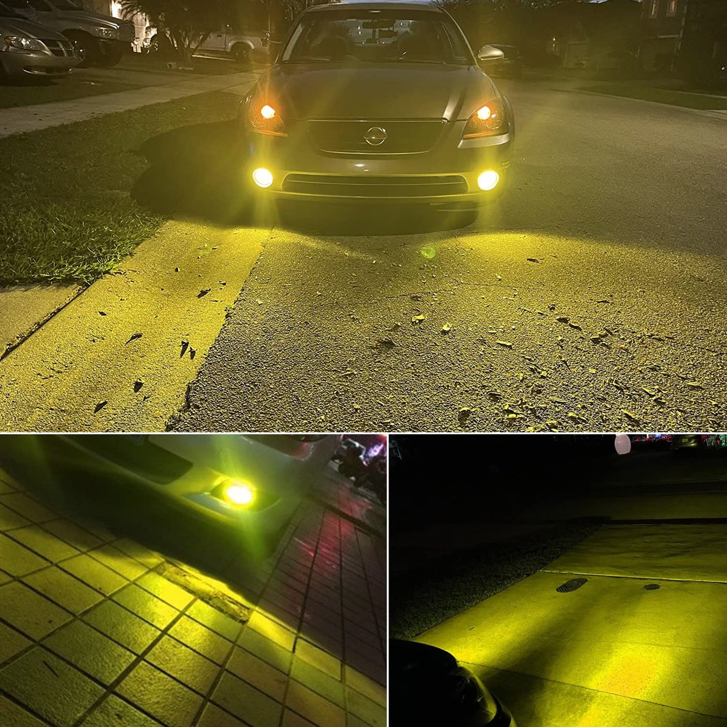 PHINLION 9006 HB4 LED Fog Light Bulbs, 3200 Lumens Super Bright 3030 30-SMD Chipset 9006LL Foglight Replacement Bulb for Car Truck SUV, 3000K Golden Yellow, Pack of 2