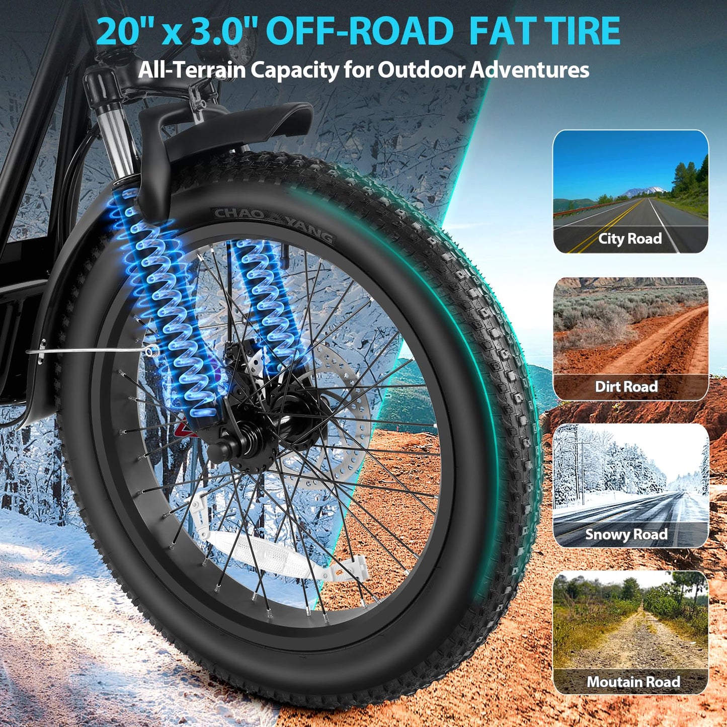 Caroma 819W Foldable Electric Scooter Adults, 20" Fat Tire Electric Bike with 500Wh Battery, Up to 30Miles & 20MPH, Adult Electric Bicycles for Commuting with Basket&Adjustable Seat(Black)