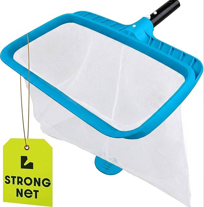Pool Skimmer Net for Cleaning â Heavy Duty Deep Mesh Pool Net Skimmer - Fine Leaf Rake Net for Swimming Pools, Ponds - Strong Frame - Fits Standard Pool Poles (Net Only, No Pole) - White
