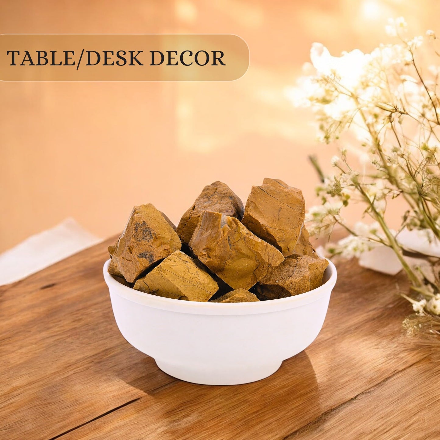 ANAYA AGATE Yellow Jasper 2 Pcs Raw Crystals Rough Gemstones w/Authenticity Card, Velvet Pouch - Large 1.25–2.0" Raw Stones for Tumbling, Cabbing, Polishing, Cutting Natural Healing Crystals for Home Decor, DIY Stones