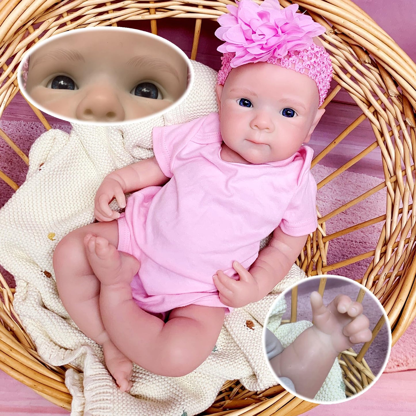 OtardDolls 18 Inch Silicone Baby Doll Full Body Girl Soft Lifelike Realistic Newborn with Clothes and Bottles for Kids