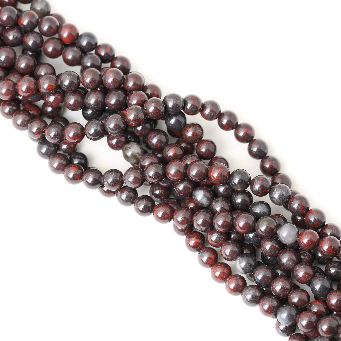 CHEAVIAN 45PCS 8mm Natural Brecciated Jasper Round Loose Beads for Jewelry Making DIY Bracelet Necklace Materials 1 Strand 15"