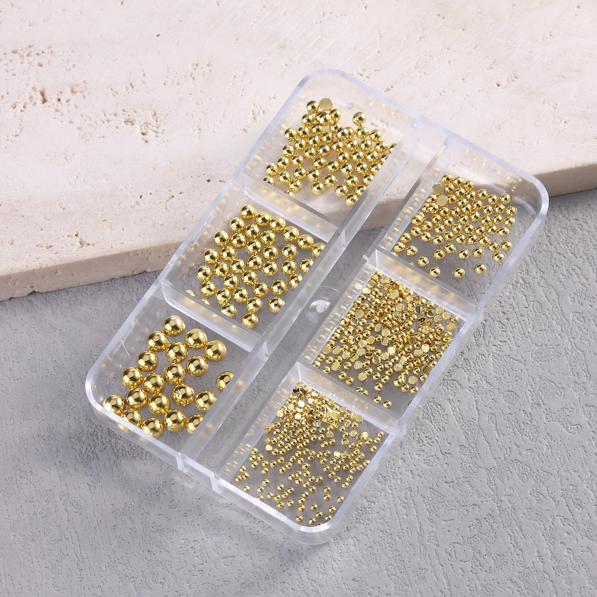Star Nail Charms for Nails Art, 3D Gold Mixed Styles Stars Metallic Studs Rivets and Small Round Caviar Beads with Tweezers, Nail Jewelry Decorations Manicure Supplies Accessories for DIY Craft