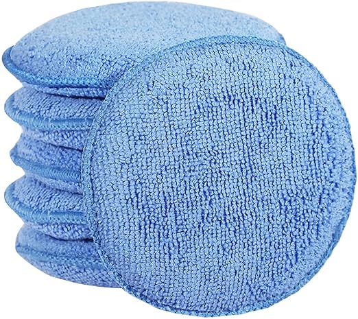 FONAROLL Microfiber Wax Applicator Pads, Car Wax Applicator, Buffing & Detail Polishing Foam Pads for Car Cleaning and Fine Polishing (5" Diameter, 6 Pack)â¦