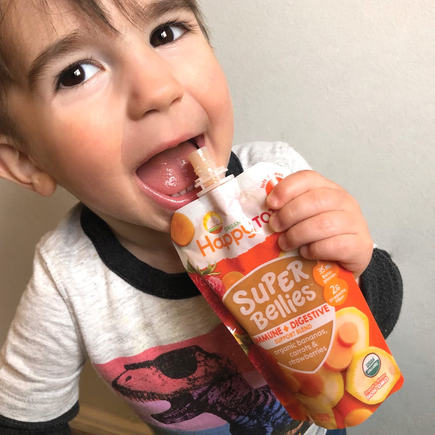 HAPPYTOT Organics Stage 4 Baby Food Pouches, Gluten Free, Vegan Snack, Super Bellies, Fruit & Veggie Puree, Variety Pack, 4 Ounce (Pack of 16), Amazon Exclusive