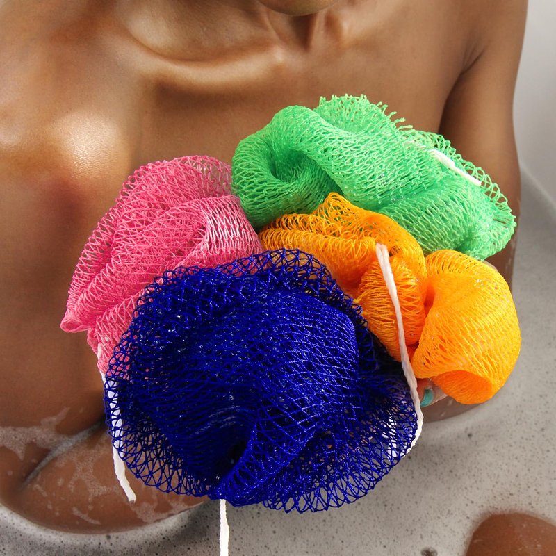 African Net Sponge Authentic - African Exfoliating Net Sponge Real African Wash Cloth - African Bath Sponge Loofah with Knots Exfoliator Net - Skin Smoother Scrub Net for Shower Body Scrubber